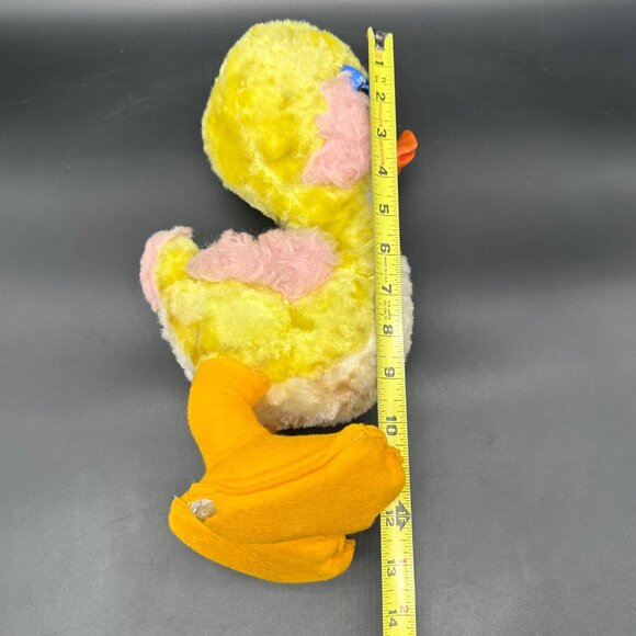 Vintage Rushton Rubber Face Duck Yellow Duckling Stuffed Animal Toy Kitschy READ - Picture 6 of 15
